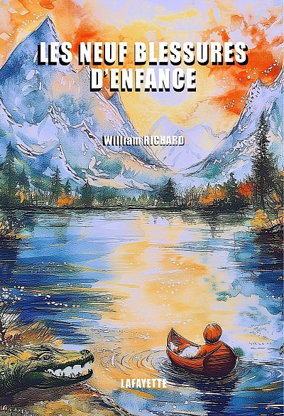 Couverture du livre, un enfant vogue sur l’océan de la vie avec un danger menaçant à côté de lui